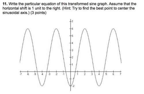 Write the particular equation of this transformed sine graph. assume that the horizontal shift is 1