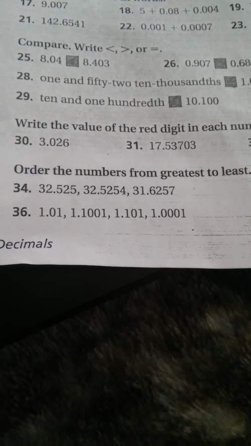 Order the numbers from greatest to least. 1.01 , 1.1001 , 1.101 , 1.0001