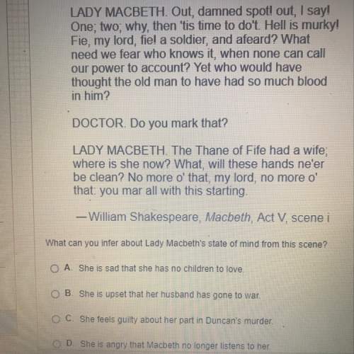 What can you infer about lady macbeth’s state of mind from this scene?