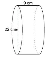 Find the best approximation of the surface area of this cylinder. 1380 cm2