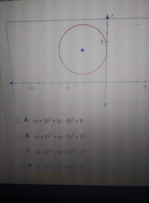 The circle is centered at the point (-3,4) and has a radius of length 3. what is its equation?
