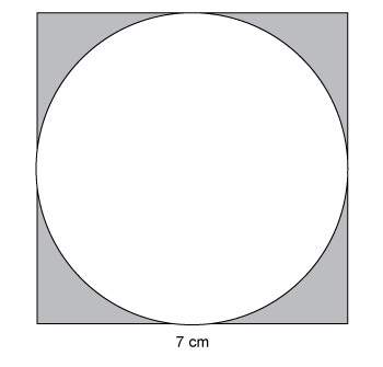 what is the approximate area of the shaded region? a. 104.86 cm²
