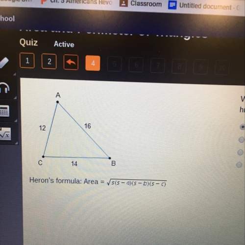 What is the area of triangle abc? round to the nearest hundredth of a square unit.  17.75