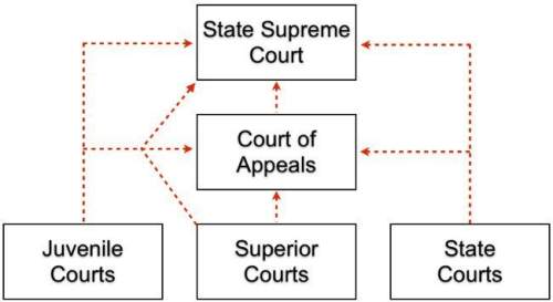 This chart shows major court jurisdictions in georgia. what would the best description of the dotted