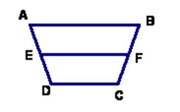 20 points segment ef is the midsegment of trapezoid abcd. find the length of segment ab