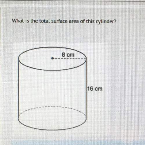 What is the surface area of this cylinder?  a. 128 b. 256 c. 384 d. 1