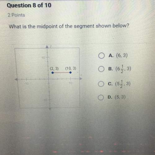 What is the midpoint of the segment shown below?  me plz
