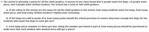 The school is planning a party for all the sixth graders. a survey of one class found that 6 people