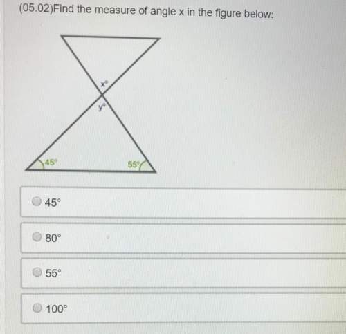 Find the measure of angle x in the figure below:
