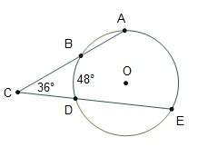 In circle o, what is mae? 84° 96° 120° 168°