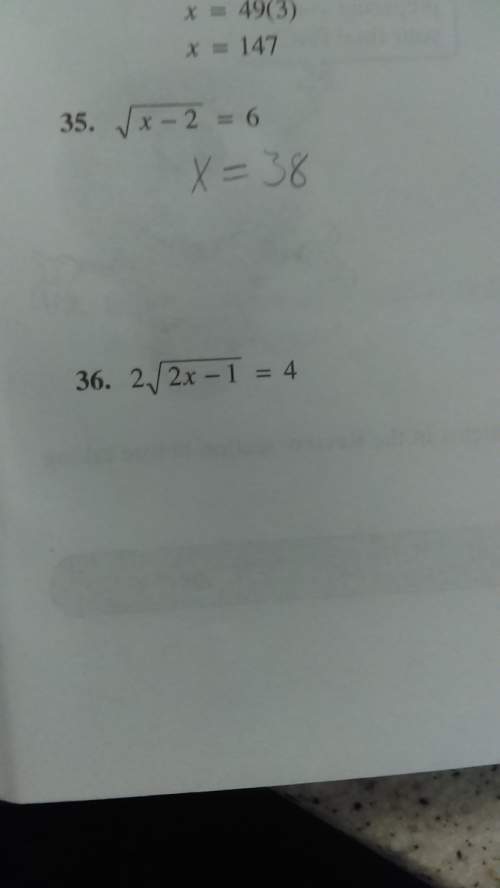 What is x if 2 times the square root of 2x-1 =4