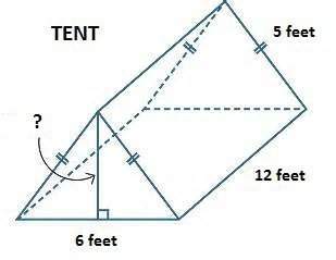 Sam’s tent has slanted sides that are each 5 feet long with a bottom 6 feet across. what is the heig
