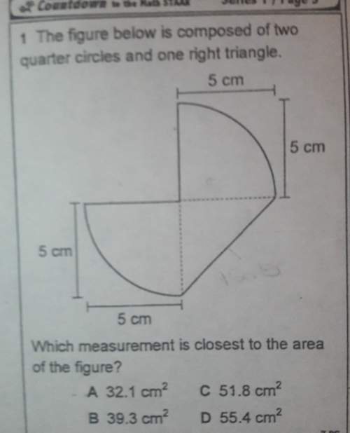 Which measurement is closest to the area on the figure? and show work, a. 32.1 cm c. 51.8 c