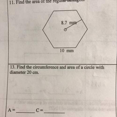 Ineed to find the circumference and area of a circle with a diameter of 20 cm
