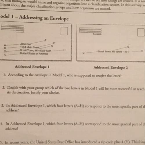 According to the envelope in model 1, who is supposed to receive the letter?