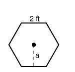 Aregular hexagon has sides of 2 feet. what is the area of the hexagon?