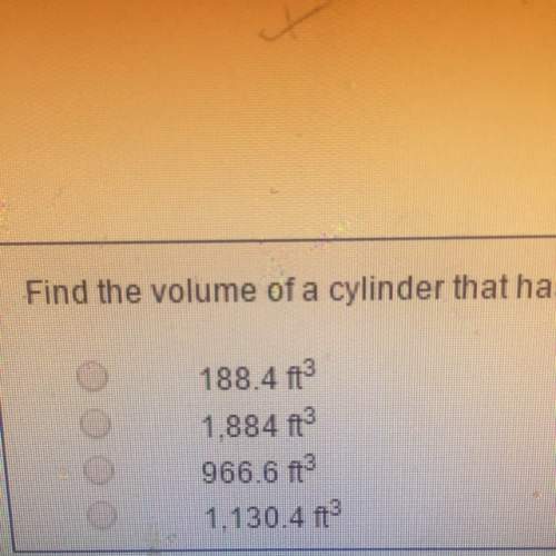 Find the volume of a cylinder that has a radius of 6 feet and a height of 10 feet. use 3.14 for pi