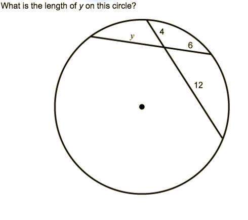 What is the length of y on this circle?  8 units 10 units 12 uni