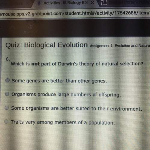 Which is not part of darwin’s theory of natural selection?