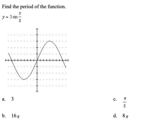Find the period of the function. y=3 sin x/8