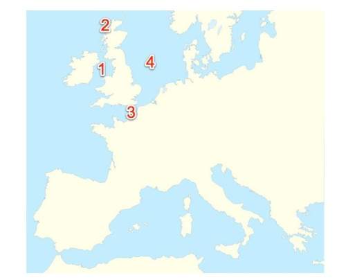 Which number on the map represents the english channel?  a) 1  b) 2  c) 3  d