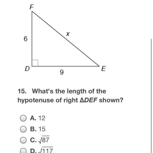 What’s the length of the hypotenuse of right angle def shown