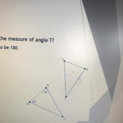Im timed ! giving 100 points triangles mnp and qst are congruent. what is the measure of angle t?