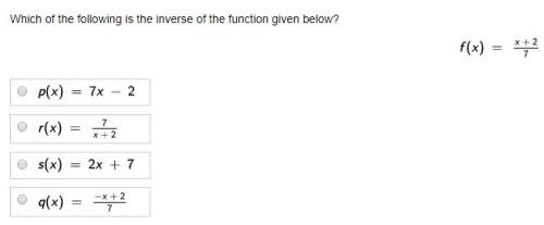 Me  which of the following is the inverse of the function given below?