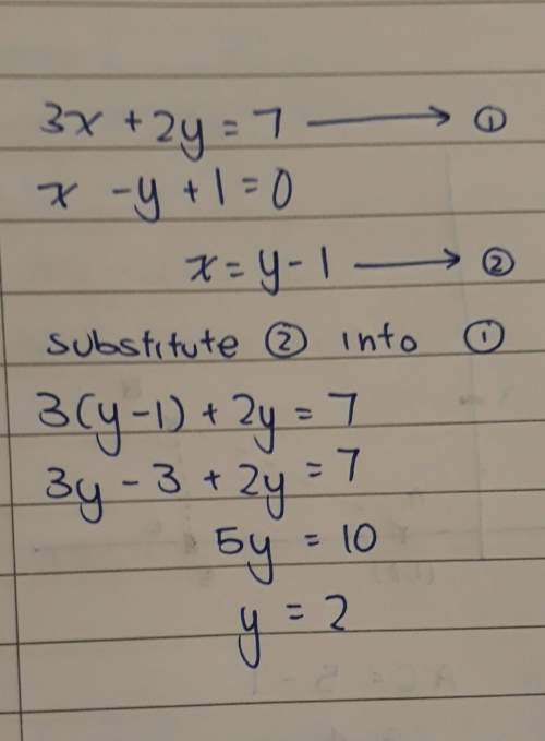 Solve the following system of equations. what is the x-value of the solution? 3x + 2y = 7 x - y + 1