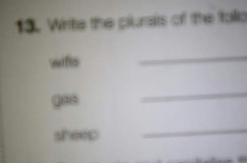 Write the plurals to the following 1.wife 2.gas 3.sheep