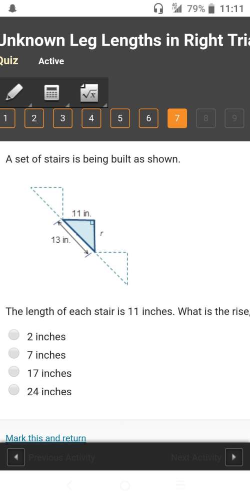 Aset of stairs is being built as shown.  the length of each stair is 11 inches. what is
