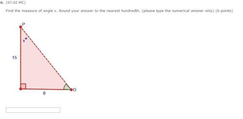 find the measure of angle x. round your answer to the nearest hundredth. ( type the numerical