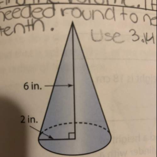 Find the volume of this cone. if necessary round to the nearest tenth. use 3.14 for pie. (there’s a