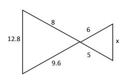 Im confused on this find the missing length. the triangles are proportional