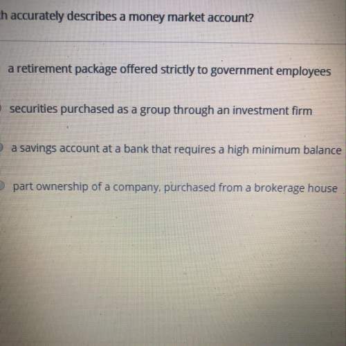 Which accurately describes a money market account