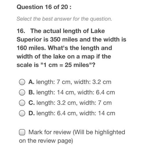What’s the length and width of the lake on a map if the scale is “1cm=25miles”