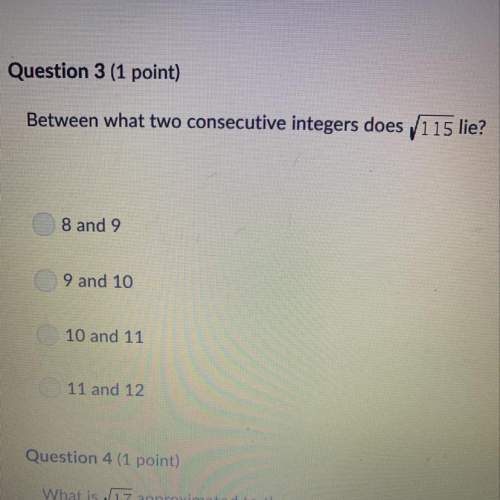 Between what two consecutive integers does lies?