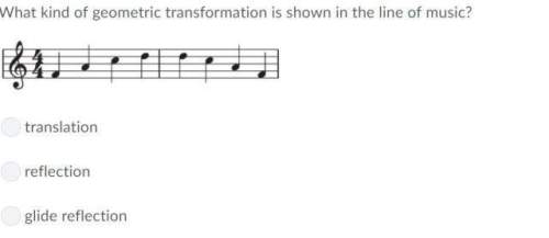 What kind of geometric transformation is shown in the music?  will give brainliest.