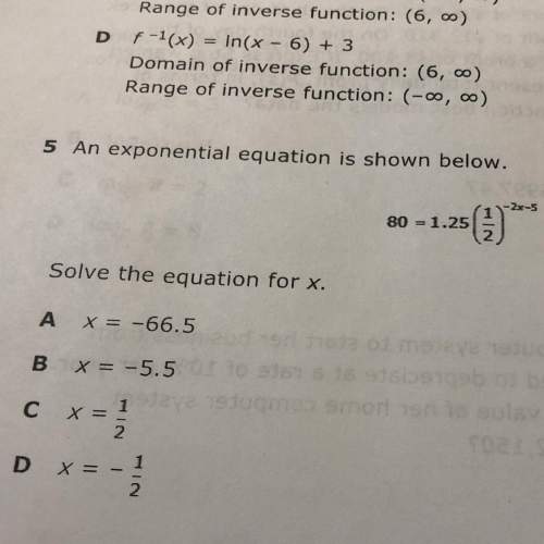 Solve for x for the exponential equation