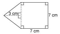 What is the area of this figure?  38.5 cm² 49 cm² 59.5 cm²