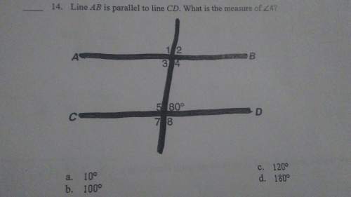 Line ab is parallel to line cd what is the measure of 4