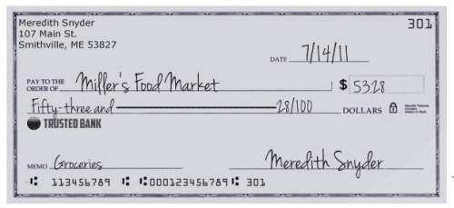 Meredith started last week with $1,000 in her checking account. during the week, she wrote the check