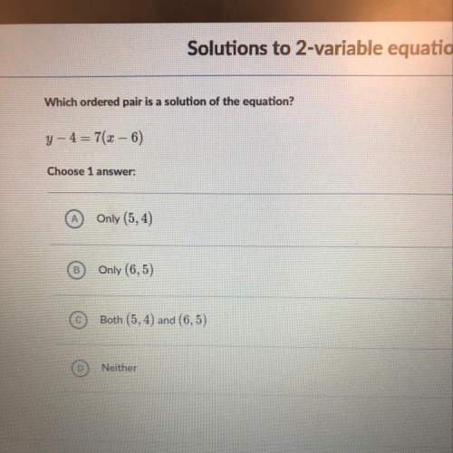 Which ordered pair is a solution if the equation ?