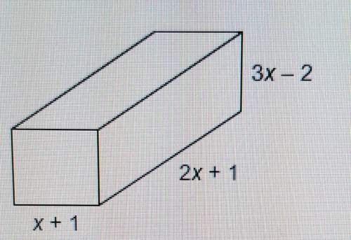 Find the volume of the box. use the formula v=iwh. a. 6x3-2b. 6x3+x-2c. 6x3-13x2-3