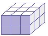 The area of the shaded face is 96 square centimeters. what is the volume of the rectangular prism?