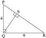 Geometry : ) the figure shows three right triangles. triangles pqs, qrs, and prq are s