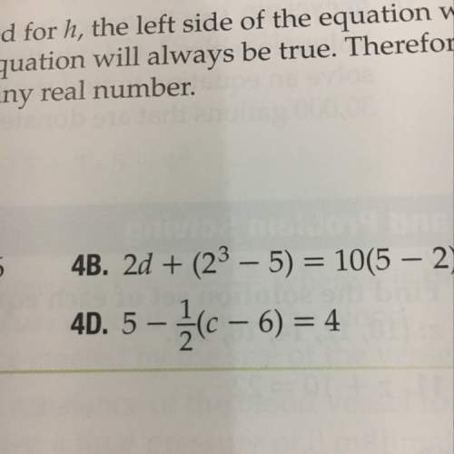 How to solve 5 - 1/2 (c - 6) = 4? ?  question 4d