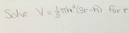 Me i'm desperate! solve v=(1/3)(pi)h^2(3r-h) for r.(if you want to see the q