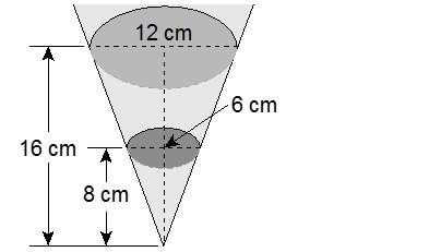 3. an expandable cone-shaped funnel consists of two sections as shown. (a) what is the volume of the