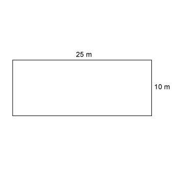 What is the area of the rectangle?  a. 35 m2 b. 70 m2 c. 250 m2  d. 50